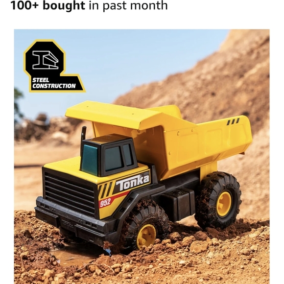 Tonka Steel Classics Dump Truck - Yellow and Black Large 17" - Picture 8 of 14